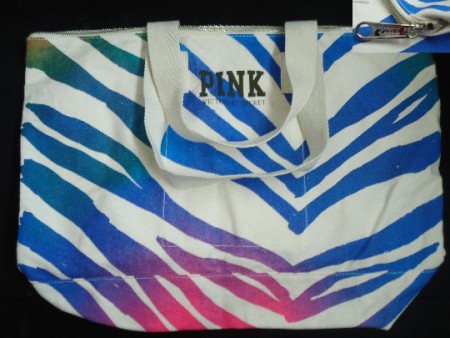 Bolsa Bege lista azul